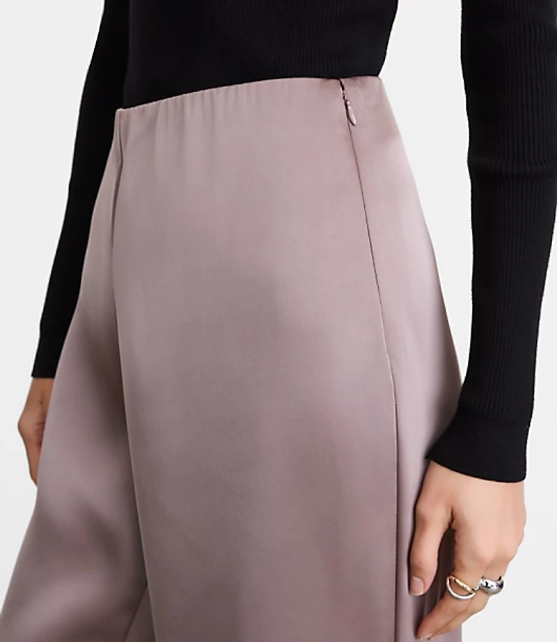 Petite LOFT Versa Satin Straight Pants