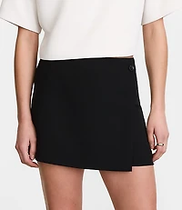 Petite LOFT Versa Crepe Drape Mini Skort