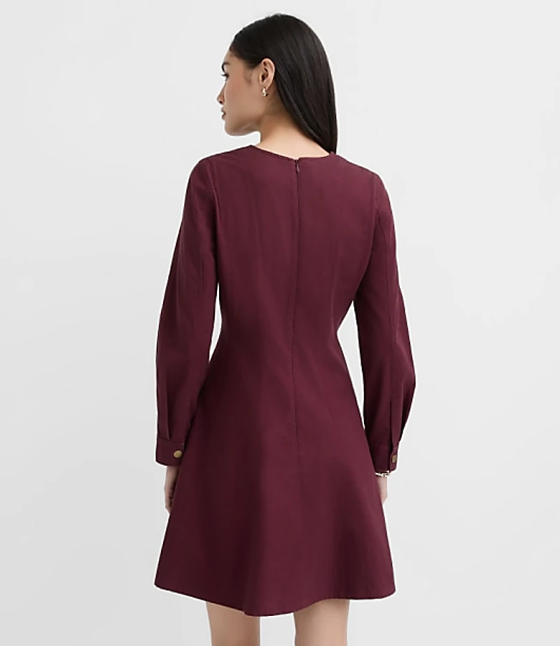 Seamed Barrel Sleeve Mini Dress