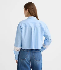 Striped Poplin Everyday Abbreviated Shirt