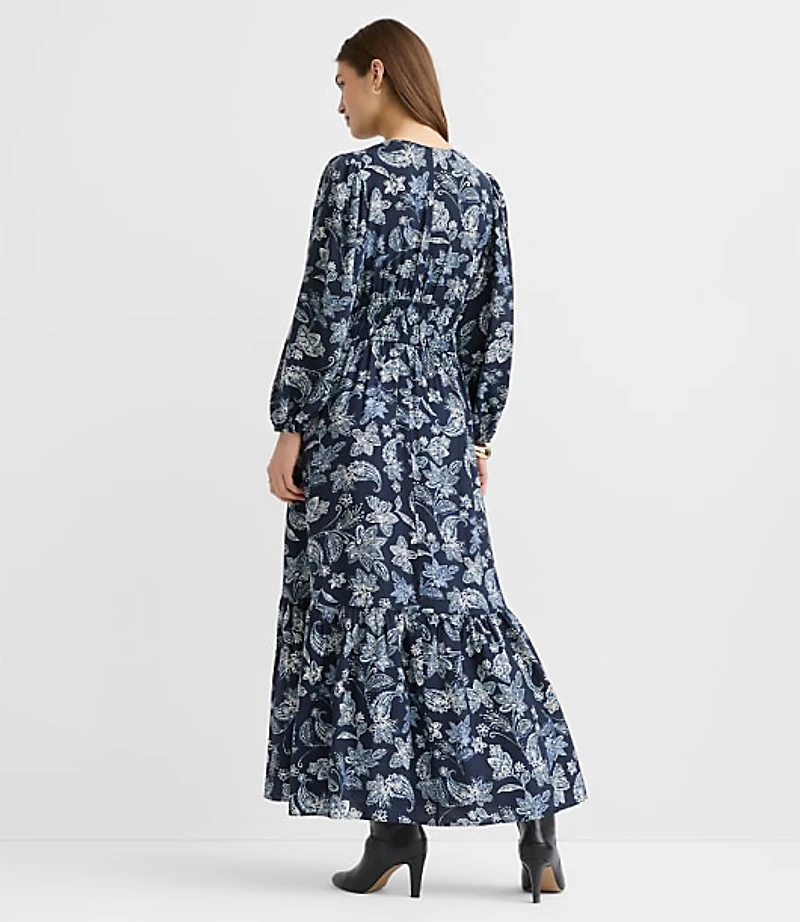 Paisley Bow Maxi Pocket Dress