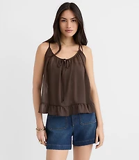 Keyhole Ruffle Hem Cami