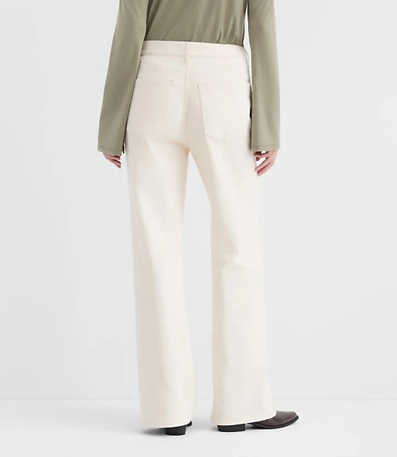 Rivete Petite Curvy High Rise Wide Leg Jeans Ivory