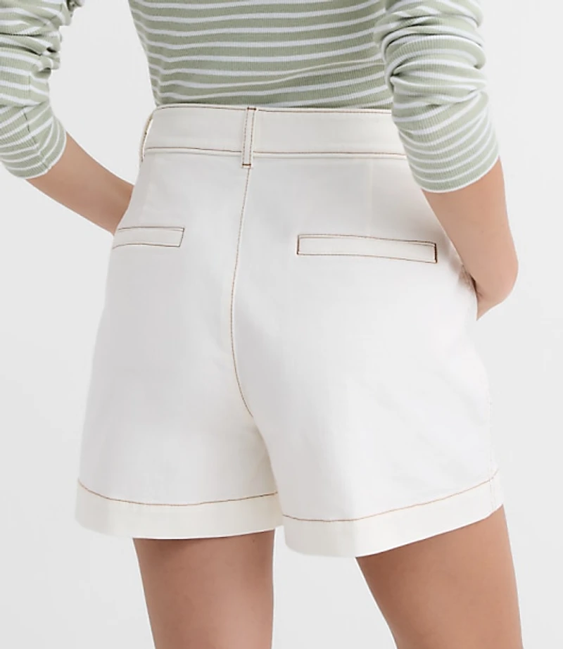 Contrast Stitch Palmer Shorts Twill