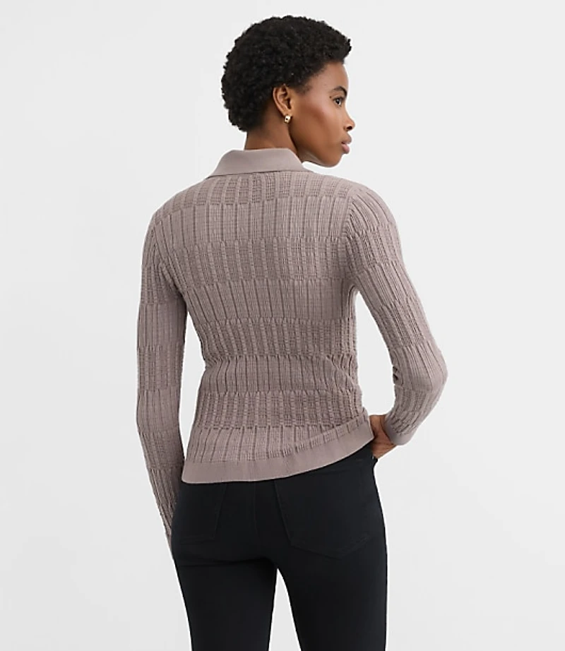 Petite Smocked Ruffle Cardigan Top