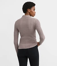 Petite Smocked Ruffle Cardigan Top