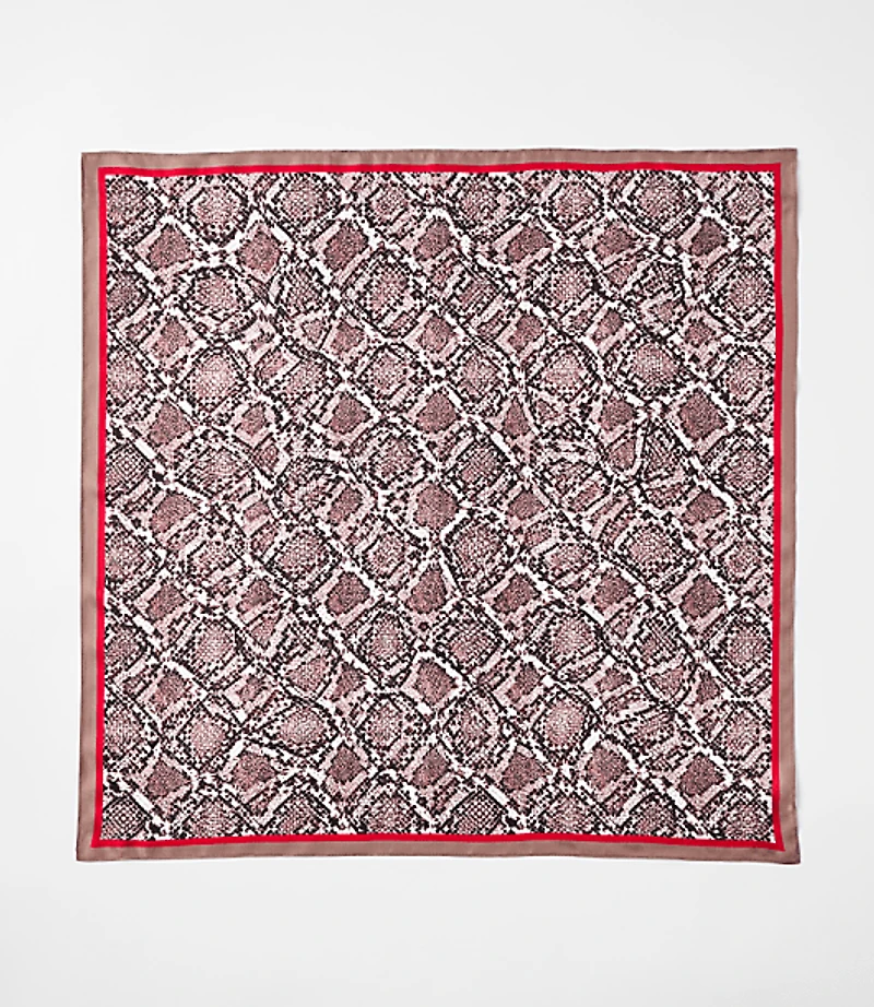 Snake Print Silk Square Scarf