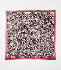 Snake Print Silk Square Scarf
