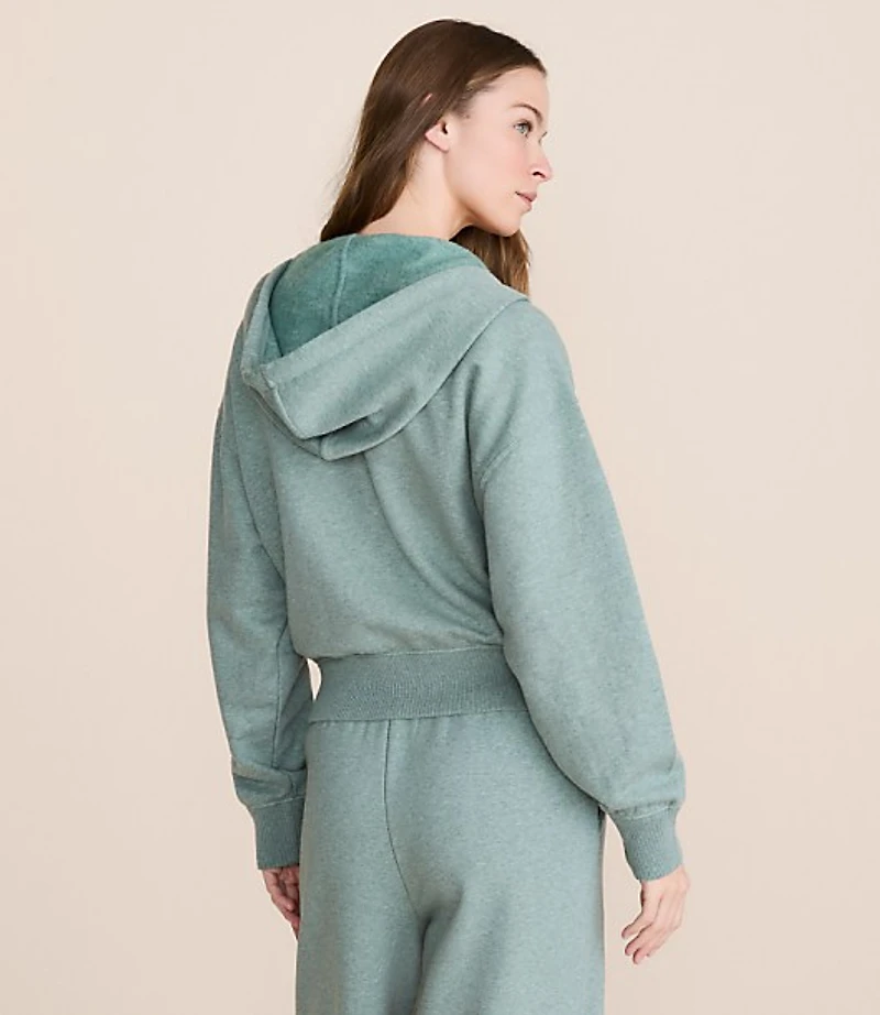 Petite Lou & Grey Heathered Piped Elite Fleece Zip Hoodie