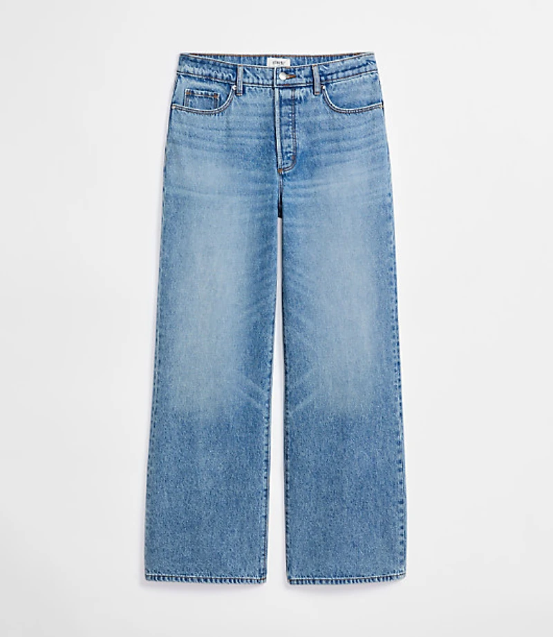 Rivete Curvy High Rise Wide Leg Jeans Light Wash