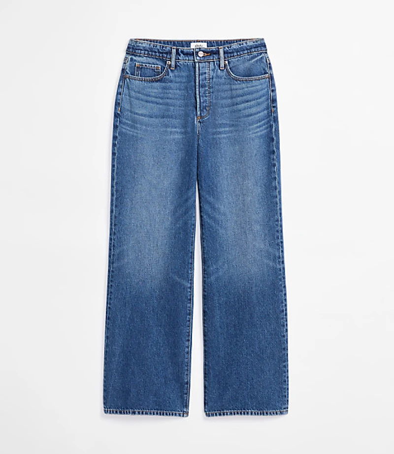 Rivete Curvy High Rise Wide Leg Jeans Echo Wash