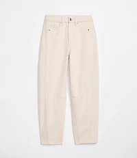 Rivete Curvy Seamed High Rise Barrel Jeans Ivory