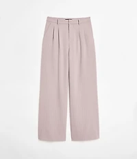 Petite LOFT Versa Seasonless Stretch Double Pleat Wide Leg Pants Stripe