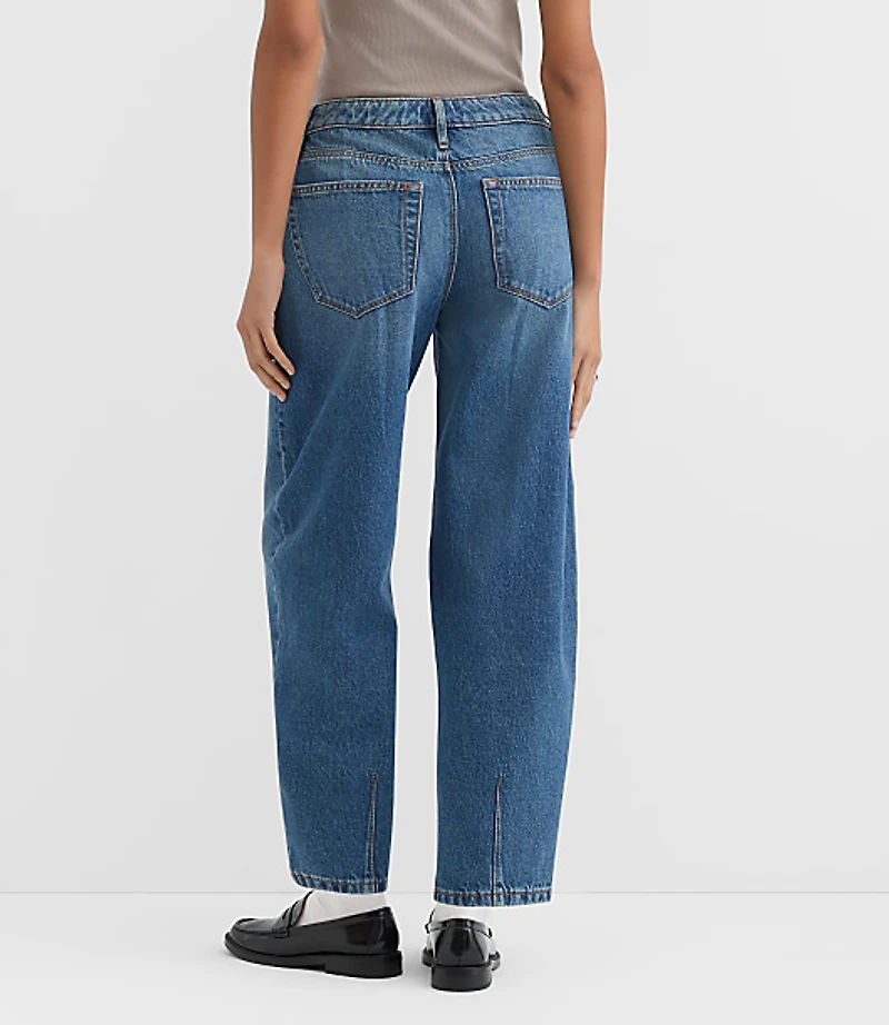 Rivete Curvy Mid Rise Barrel Jeans Echo Wash