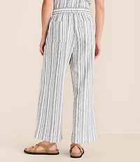 Lou & Grey Striped Linen Cotton Wide Leg Crop Pants