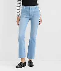 Rivete Petite Mid Rise Kick Crop Jeans Vintage Light Wash