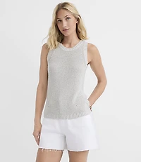 Shimmer Halter Sweater Tank Top