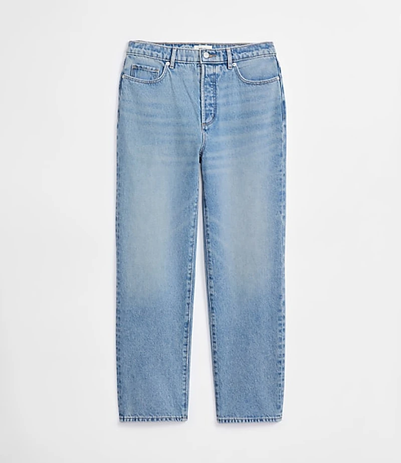 Rivete Tall Curvy High Rise Straight Jeans Vintage Mid Wash