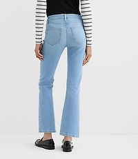 Rivete Petite Curvy Mid Rise Kick Crop Jeans Vintage Light Wash