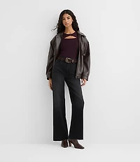 Rivete Tall Fresh Cut High Rise Wide Leg Jeans Noir Wash