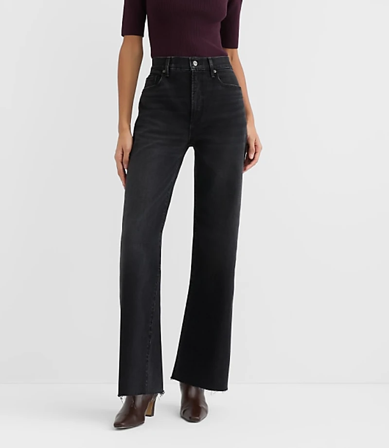 Rivete Tall Fresh Cut High Rise Wide Leg Jeans Noir Wash