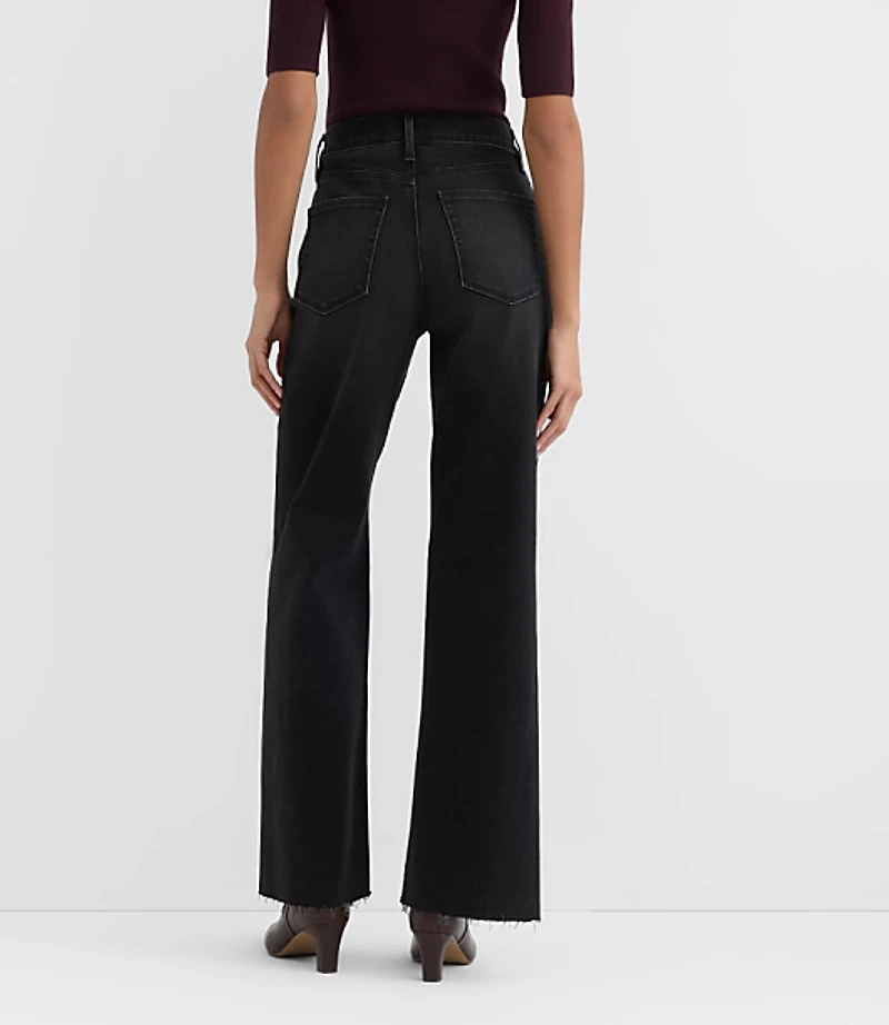 Rivete Tall Fresh Cut High Rise Wide Leg Jeans Noir Wash