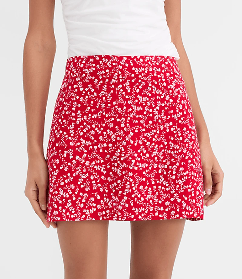 Floral Linen Cotton Modern Mini Skort