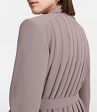 Petite LOFT Versa Crepe Drape Back Pleated Belted Blazer