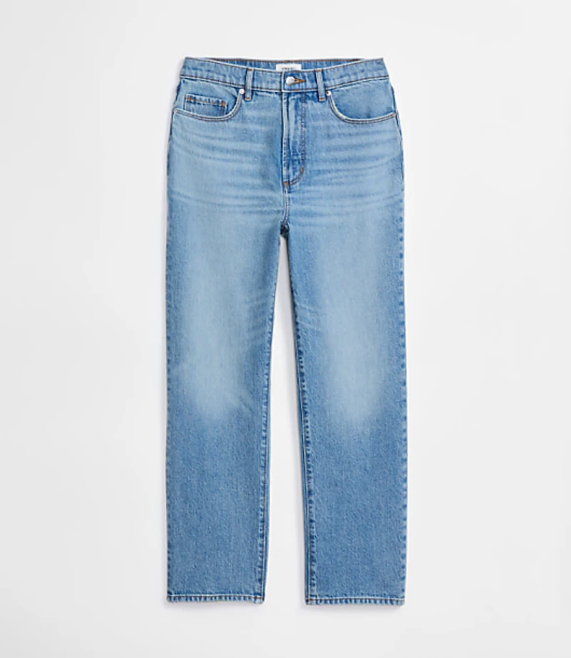 Rivete Tall Curvy High Rise Straight Jeans Aura Wash