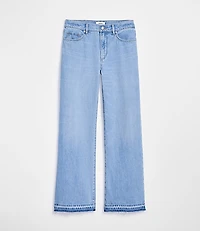 Rivete Tall Curvy Unpicked Mid Rise Wide Leg Jeans Vintage Light Wash