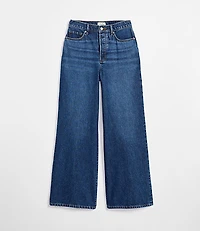 Rivete Tall Curvy High Rise Relaxed Wide Leg Jeans Mid Wash