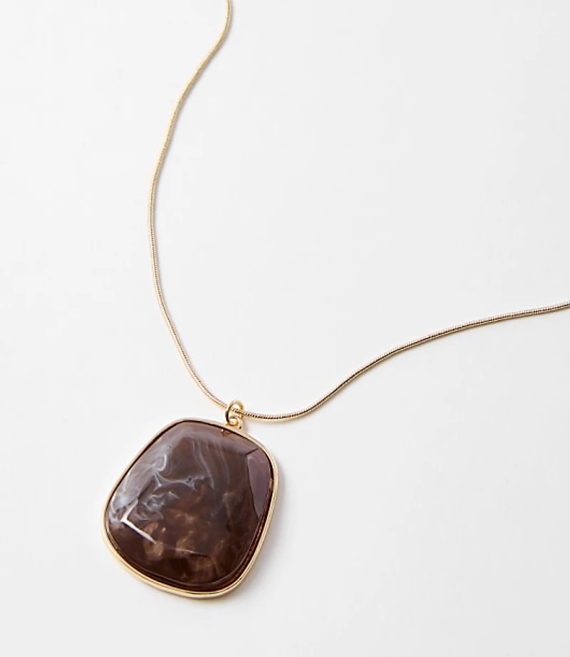 Marbleized Pull Tie Pendant Necklace