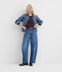 Rivete Tall Seamed High Rise Barrel Jeans Dark Wash