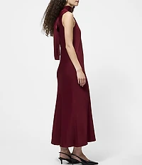 French Connection Ennis Satin Sleeveless Bow Midi Dress
