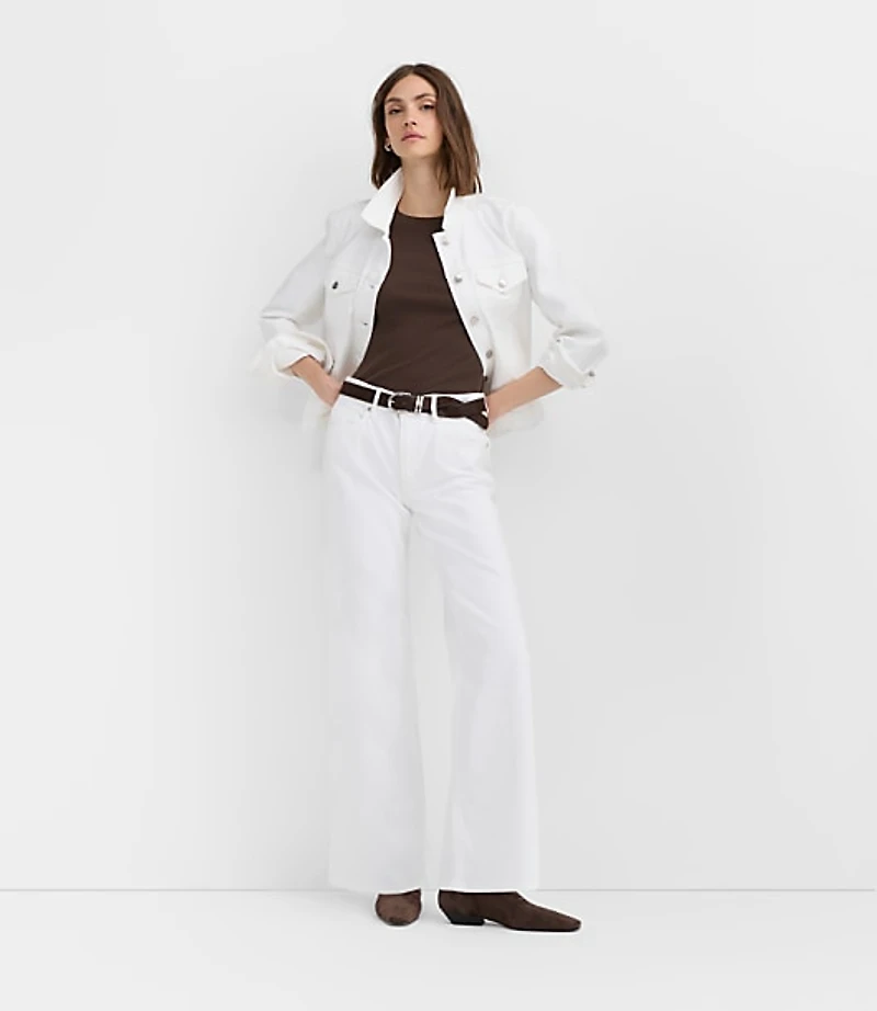 Petite Denim Trucker Jacket White