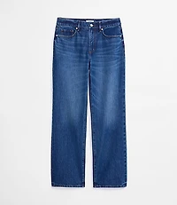 Rivete Tall Curvy Mid Rise Relaxed Straight Jeans Dark Wash