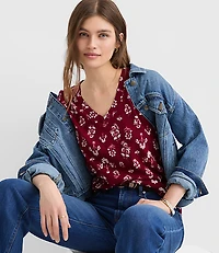 Floral Everyday V-Neck Tee
