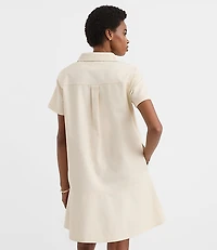 Twill Flounce Mini Pocket Dress