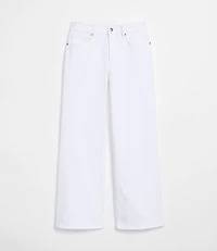 Rivete Tall Mid Rise Wide Leg Jeans White
