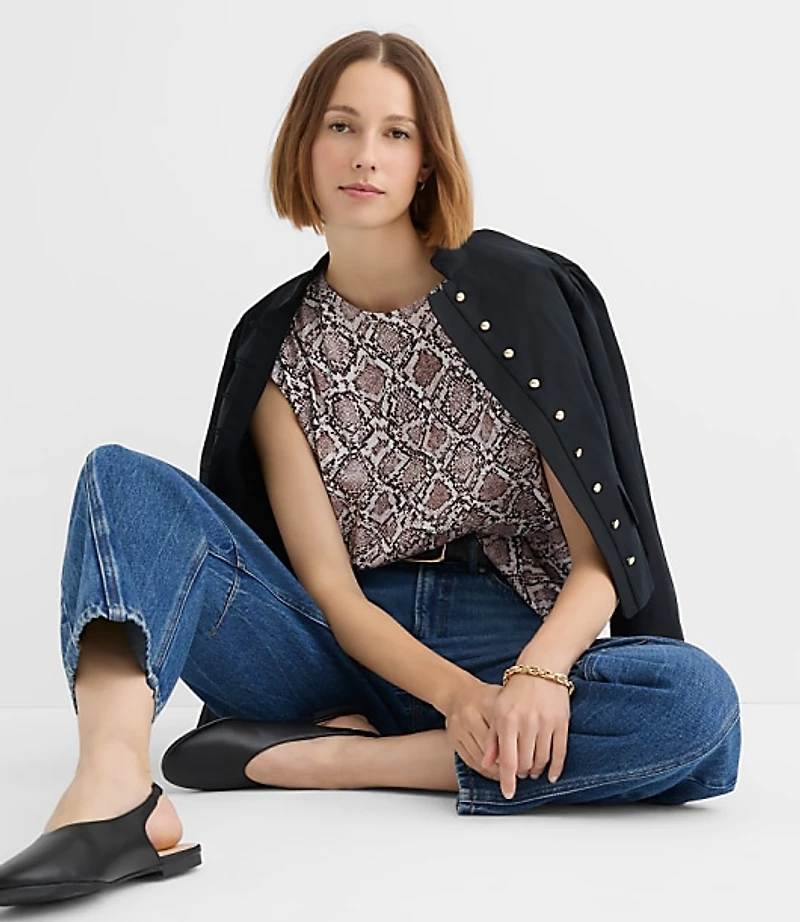 Snake Print Modern Wedge Tee