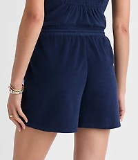 LOFT Beach Beaded Terry Drawstring Shorts