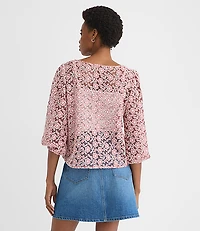 Floral Lace Boatneck Blouse