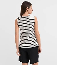 Petite Stripe Textured Knit Vest
