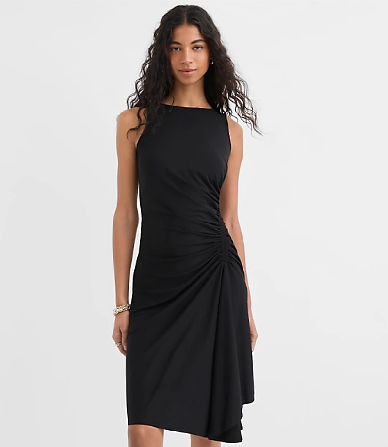 Petite Ruched Halter Mini Dress