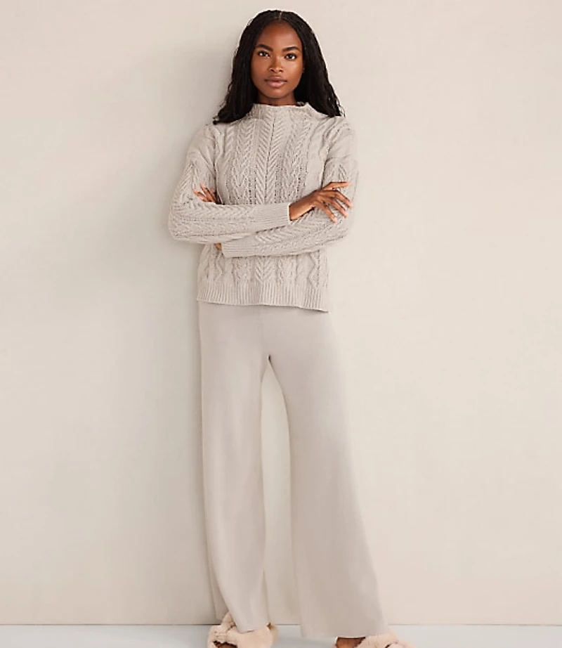 Haven Well Within Organic Cotton Cable Mock Neck Sweater