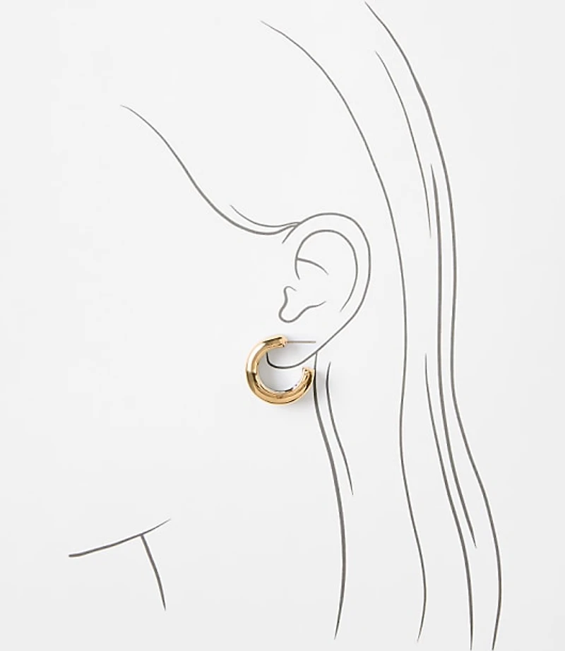Mixed Metal Puffy Hoop Earrings