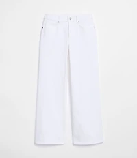 Rivete Tall Curvy Mid Rise Wide Leg Jeans White