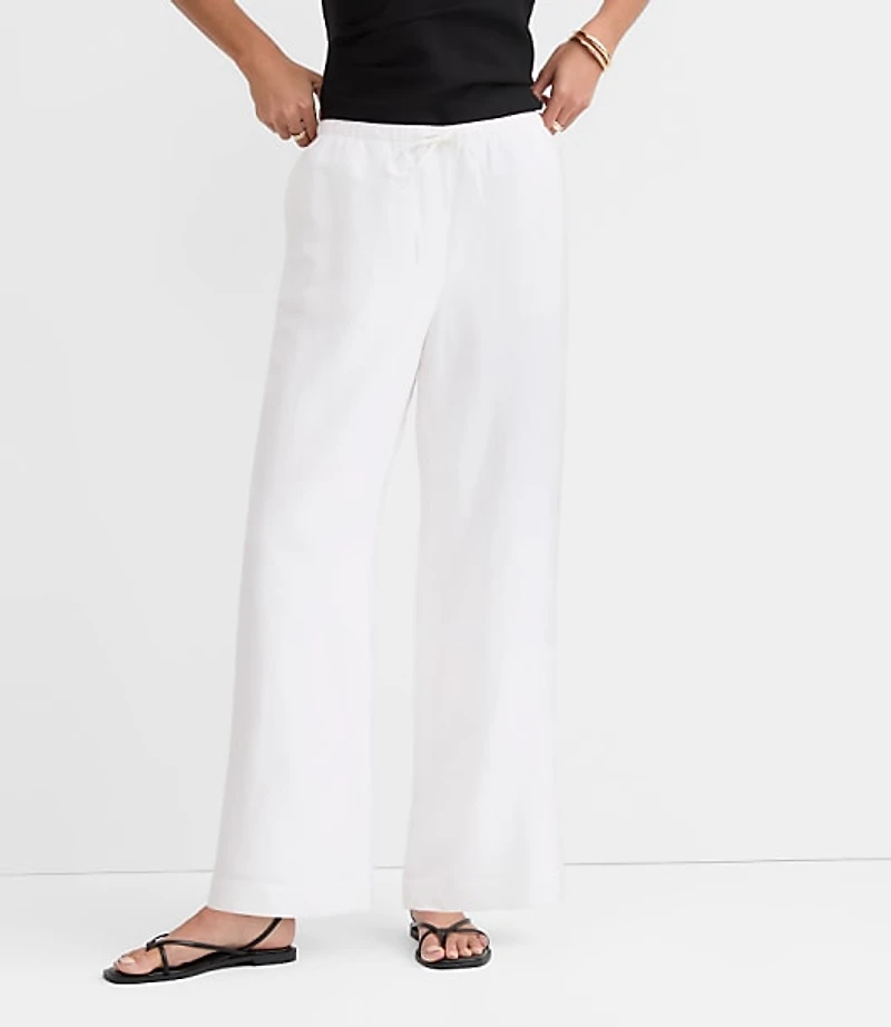 Petite Sawyer Pull On Pants in Linen Blend