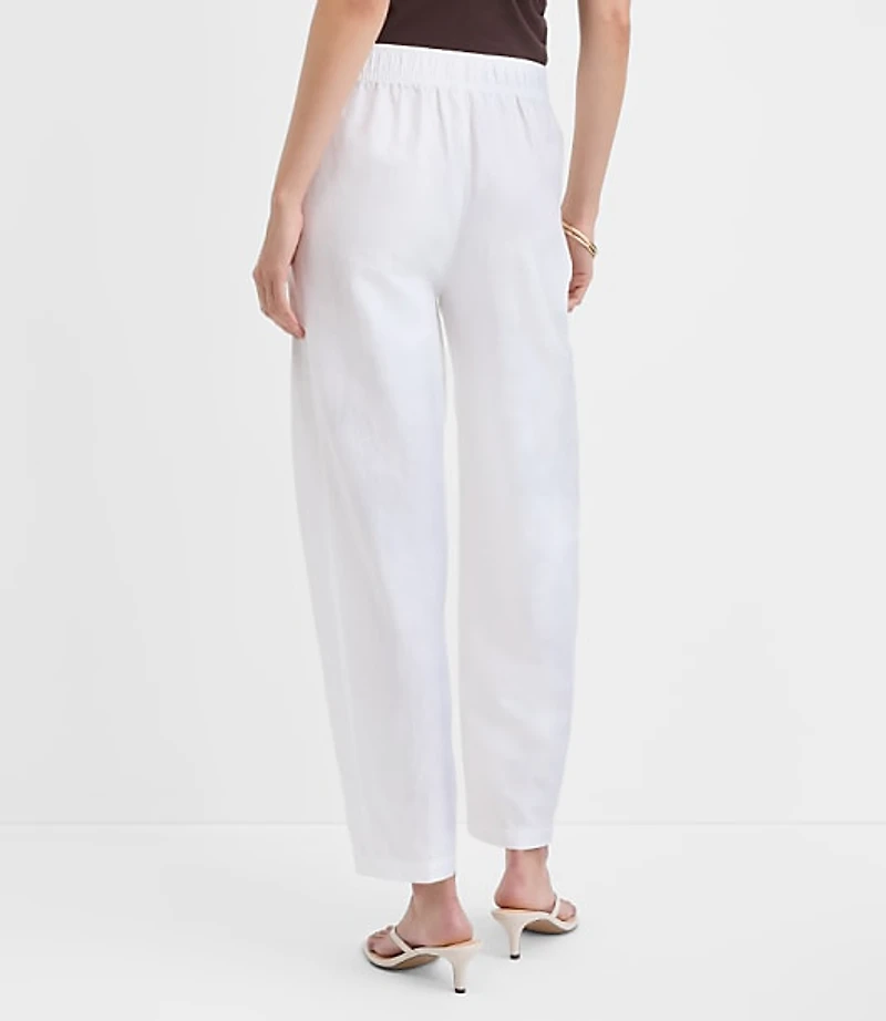 Pull On Barrel Pants in Linen Cotton