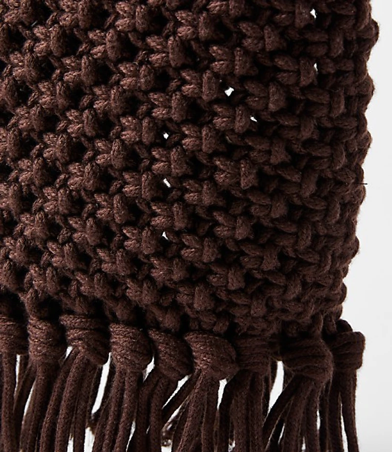 Metallic Fringe Macrame Bag